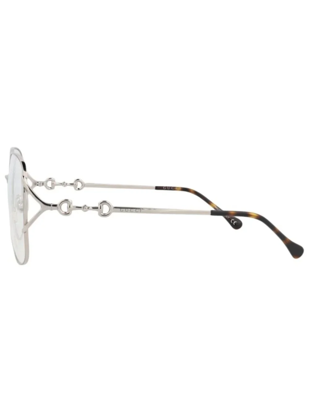 New Gucci Women's Eyeglasses Square Rectangle Metal Frame Silver Silver